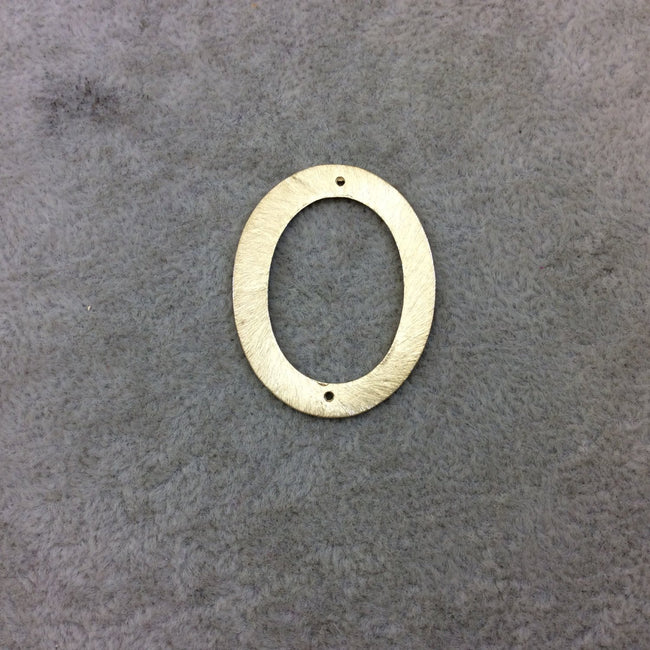 27mm x 35mm Gold Brushed Finish Open Thick Oval Connector Plated Copper Components - Sold in Pre-Counted Bulk Packs of 10 Pieces - (142-GD)