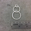 Large Sized Silver Plated Copper Open Triple Circle/Ring Shaped Components Measuring 12mm, 26mm, 30mm Sold in Packs of 10 (278-SV)
