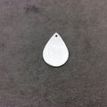 19mm x 27mm / 20mm x 30mm Silver Brushed Finish Blank Teardrop Shaped Plated Copper Components - Sold in Packs of 10 Pieces - (127-SV/63)