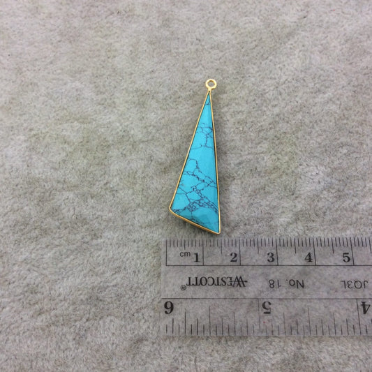 Howlite Bezel | Gold Plated Faceted Triangle Shaped Charm