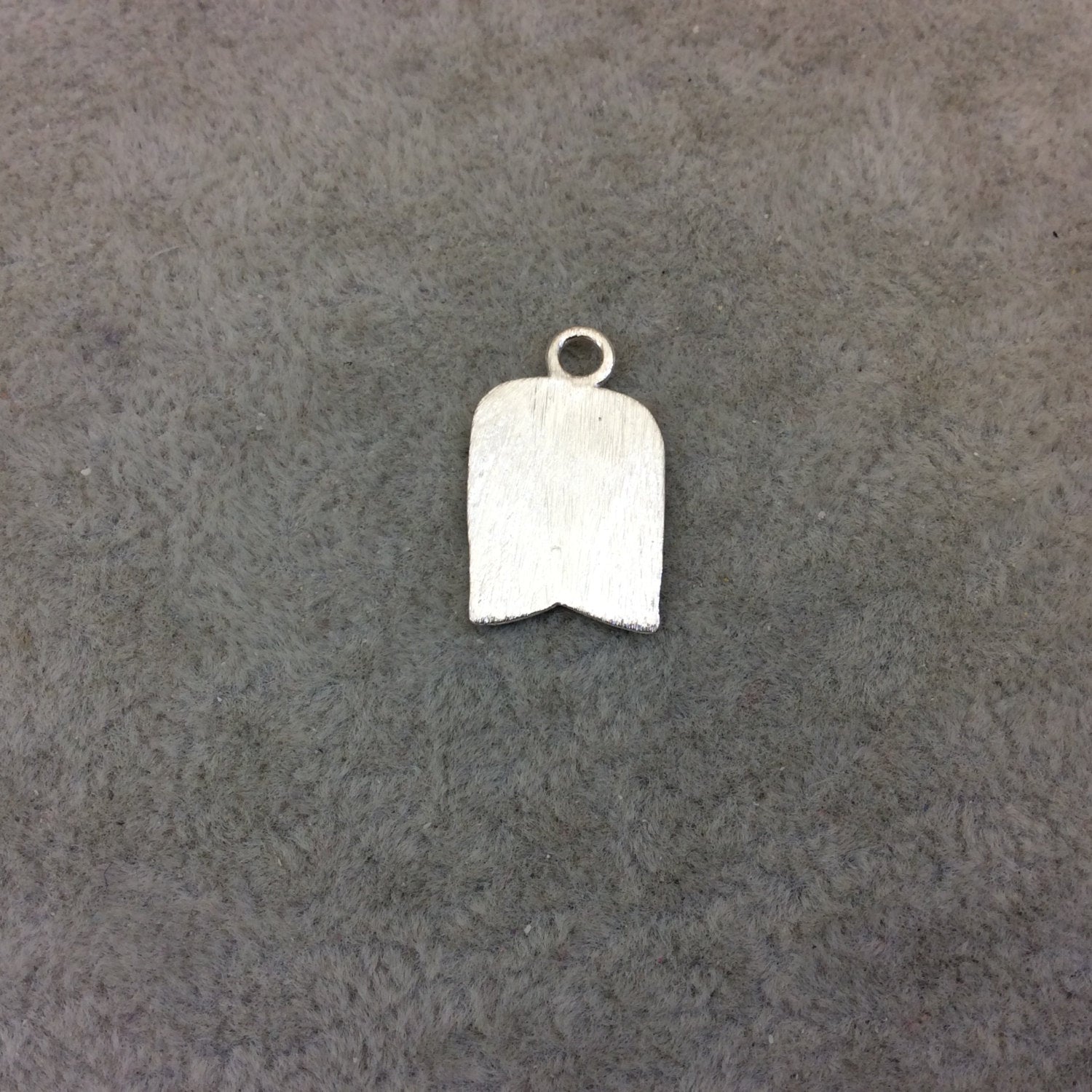 Small Silver Plated Copper Wide Tulip/Blossom Bell Shaped Pendant/Charm Components - Measuring 12mm x 16mm - Sold in Packs of 10 (299-SV)