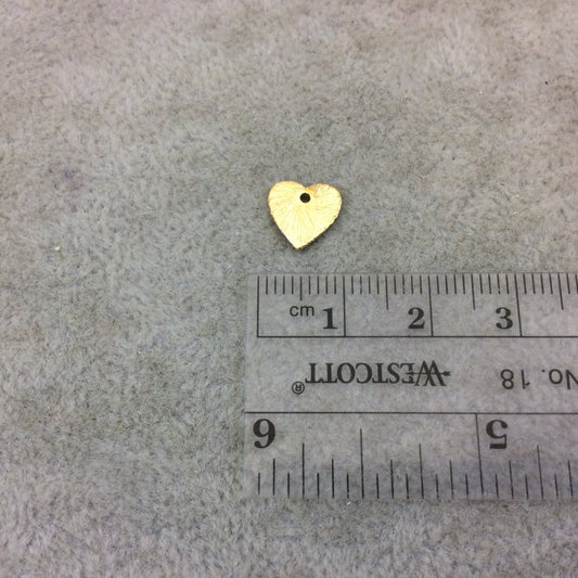 Extra Small Sized Gold Plated Copper Pointed Heart Shaped Tiny Pendant/Charm Components - Measuring 9mm x 9mm - Sold in Packs of 10 (235-GD)