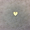 Extra Small Sized Gold Plated Copper Pointed Heart Shaped Tiny Pendant/Charm Components - Measuring 9mm x 9mm - Sold in Packs of 10 (235-GD)