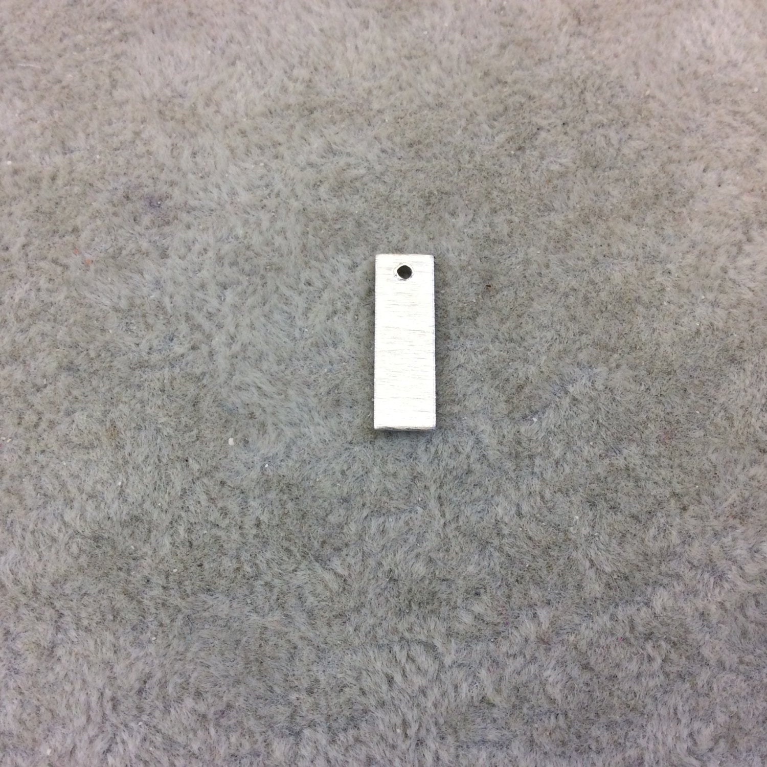 5mm x 15mm Silver Brushed Finish Blank Rectangle Shaped Plated Copper Components - Sold in Pre-Counted Bulk Packs of 10 Pieces - (167-SV)