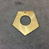 Extra Large Sized Gold Plated Copper Open Round Center Cutout Pentagon Pendant Component Measuring 40mm x 40mm Sold in Packs of 10 (184-GD)