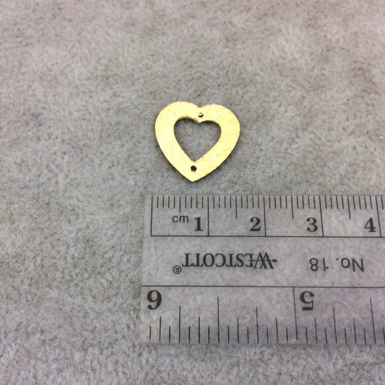 Small Sized Gold Plated Copper Drilled Open Heart Shaped Connector/Link Components - Measuring 16mm x 17mm - Sold in Packs of 10 (233-GD)