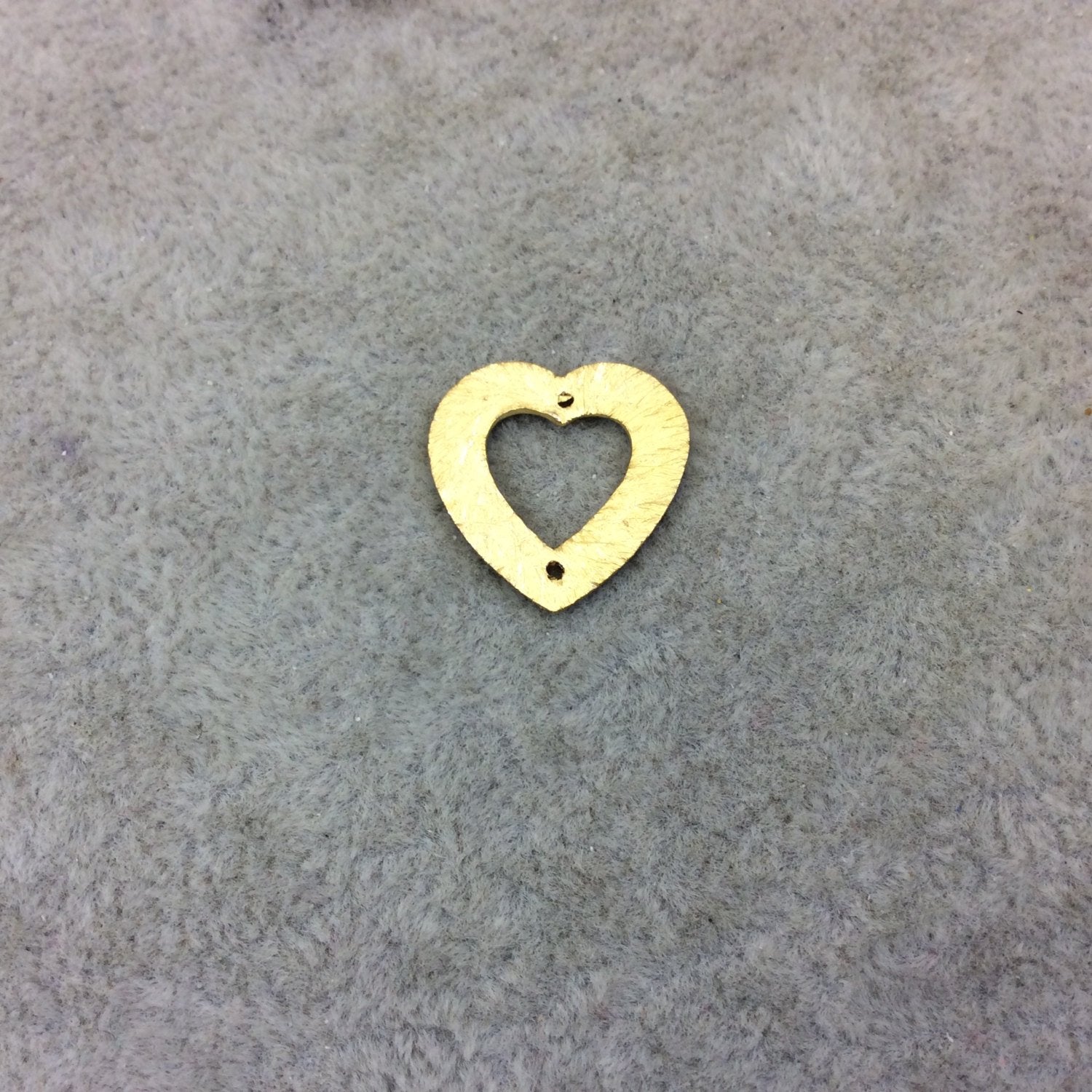 Small Sized Gold Plated Copper Drilled Open Heart Shaped Connector/Link Components - Measuring 16mm x 17mm - Sold in Packs of 10 (233-GD)