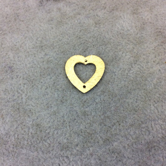 Small Sized Gold Plated Copper Drilled Open Heart Shaped Connector/Link Components - Measuring 16mm x 17mm - Sold in Packs of 10 (233-GD)