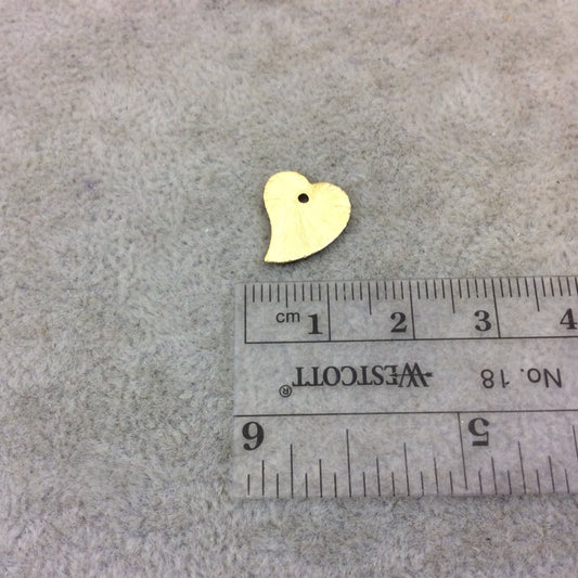 Small Sized Gold Plated Copper Curved Blank Heart Pendant/Charm Components - Measuring 12mm x 14mm - Sold in Packs of 10 (236-GD)