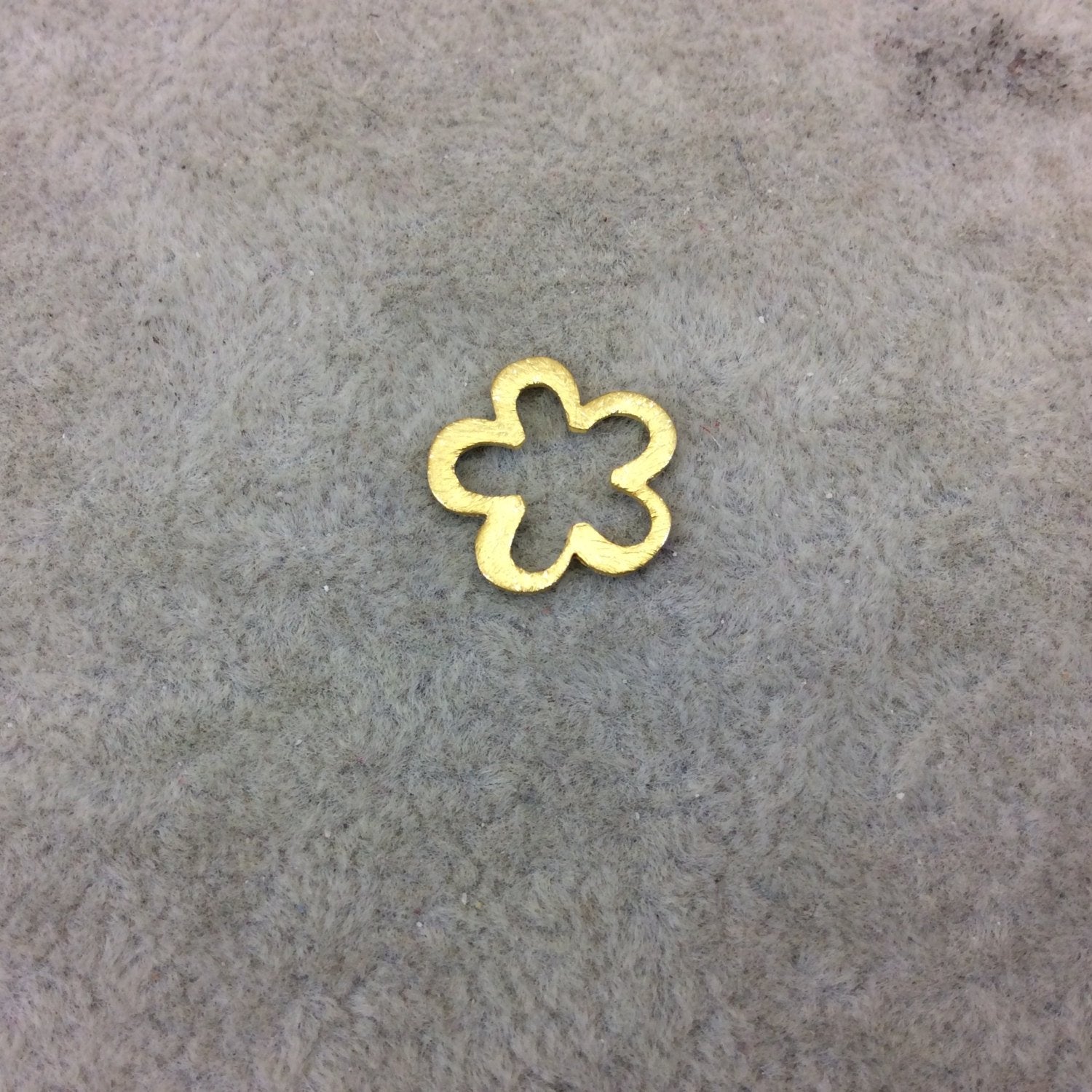 Small Sized Gold Plated Copper Open Small Flower Shaped Connector/Link Components - Measuring 14mm x 14mm - Sold in Packs of 10 (243-GD)