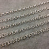 5' Section of 6mm Bright Silver Plated Copper Round Link Rolo Style Chain - Available in Four Different Finishes, Check Related Links!