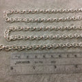 5' Section of 6mm Bright Silver Plated Copper Round Link Rolo Style Chain - Available in Four Different Finishes, Check Related Links!