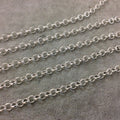 5' Section of 5mm Bright Silver Plated Copper Round Link Rolo Style Chain - Available in Four Different Finishes, Check Related Links!