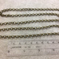 5' Section of 5mm Antique Bronze Plated Copper Round Link Rolo Style Chain - Available in Four Different Finishes, Check Related Links!