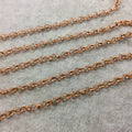 5' Section of 5mm Medium Copper Plated Copper Round Link Rolo Style Chain - Available in Four Different Finishes, Check Related Links!