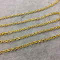 5' Section of 4mm Bright Gold Plated Copper Round Link Rolo Style Chain - Available in Four Different Finishes, Check Related Links!