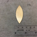 20mm x 56mm Gold Brushed Finish Blank Marquise Shaped Plated Copper Components - Sold in Pre-Counted Bulk Packs of 10 Pieces - (084-GD)