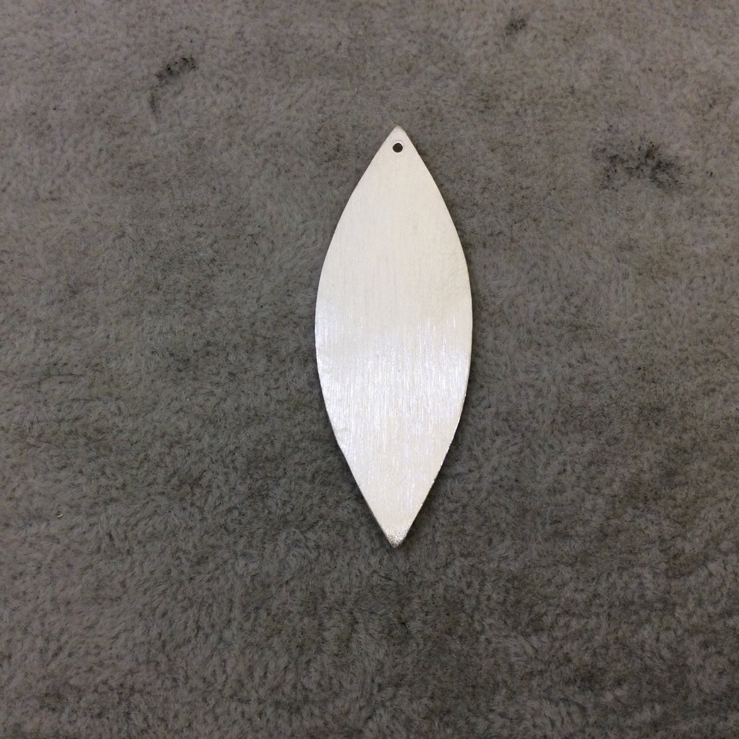 20mm x 56mm Silver Brushed Finish Blank Marquise Shaped Plated Copper Components - Sold in Pre-Counted Bulk Packs of 10 Pieces - (084-SV)