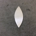 25mm x 67mm Silver Brushed Finish Blank Marquise Shaped Plated Copper Components - Sold in Pre-Counted Bulk Packs of 10 Pieces - (085-SV)