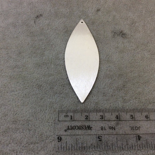 25mm x 67mm Silver Brushed Finish Blank Marquise Shaped Plated Copper Components - Sold in Pre-Counted Bulk Packs of 10 Pieces - (085-SV)