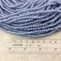 4mm Matte Pale Denim Blue Irregular Rondelle Shaped Indian Beach/Sea Glass Beads - Sold by 16.25" Strands - Approx. 98 Beads per Strand