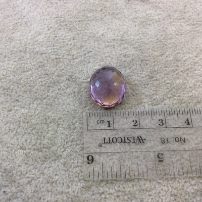 13.5 Carat Faceted Ametrine Oval Cut Stone "Q" - Measuring 15mm x 18mm with 6mm Pavillion (Base) and 2mm Crown (Top) - Natural Gemstone
