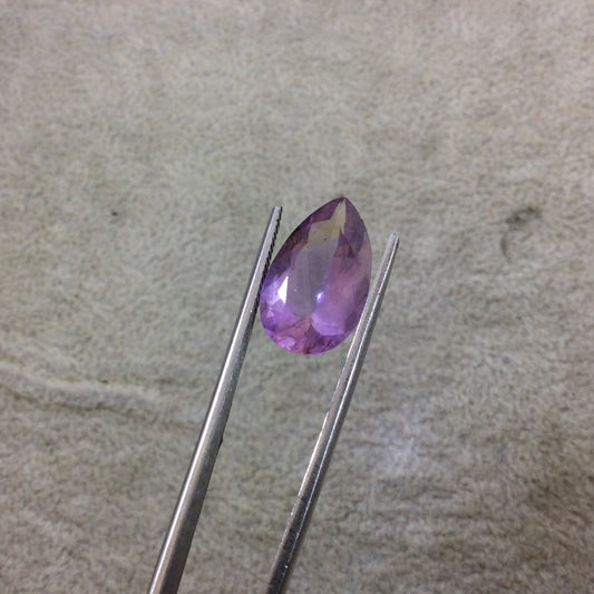 7 Carat Faceted Ametrine Teardrop Cut Stone "X" - Measuring 11mm x 18.5mm with 6mm Pavillion (Base) and 1.5mm Crown (Top) - Natural Gemstone