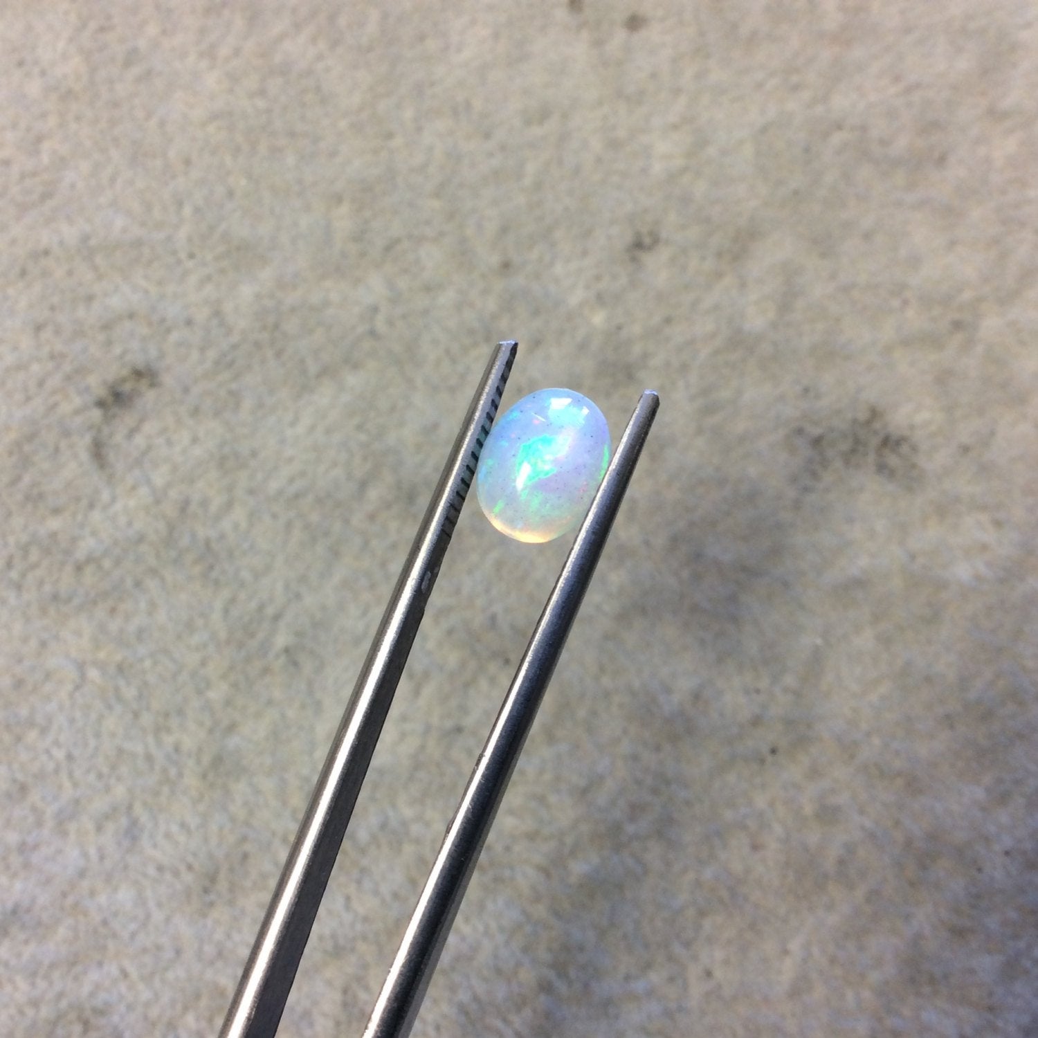OOAK Natural Ethiopian Opal Smooth Oval Shaped Flat Back Cabochon 'EE' - Measuring 7mm x 9mm, 4mm Dome Height - High Quality Gemstone Cab