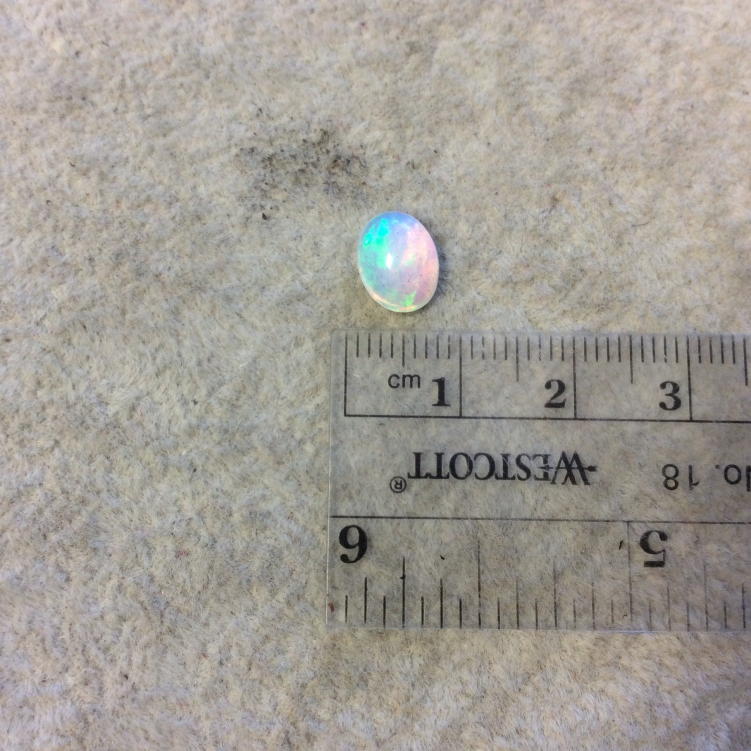 OOAK Natural Ethiopian Opal Smooth Oval Shaped Flat Back Cabochon 'EE' - Measuring 7mm x 9mm, 4mm Dome Height - High Quality Gemstone Cab