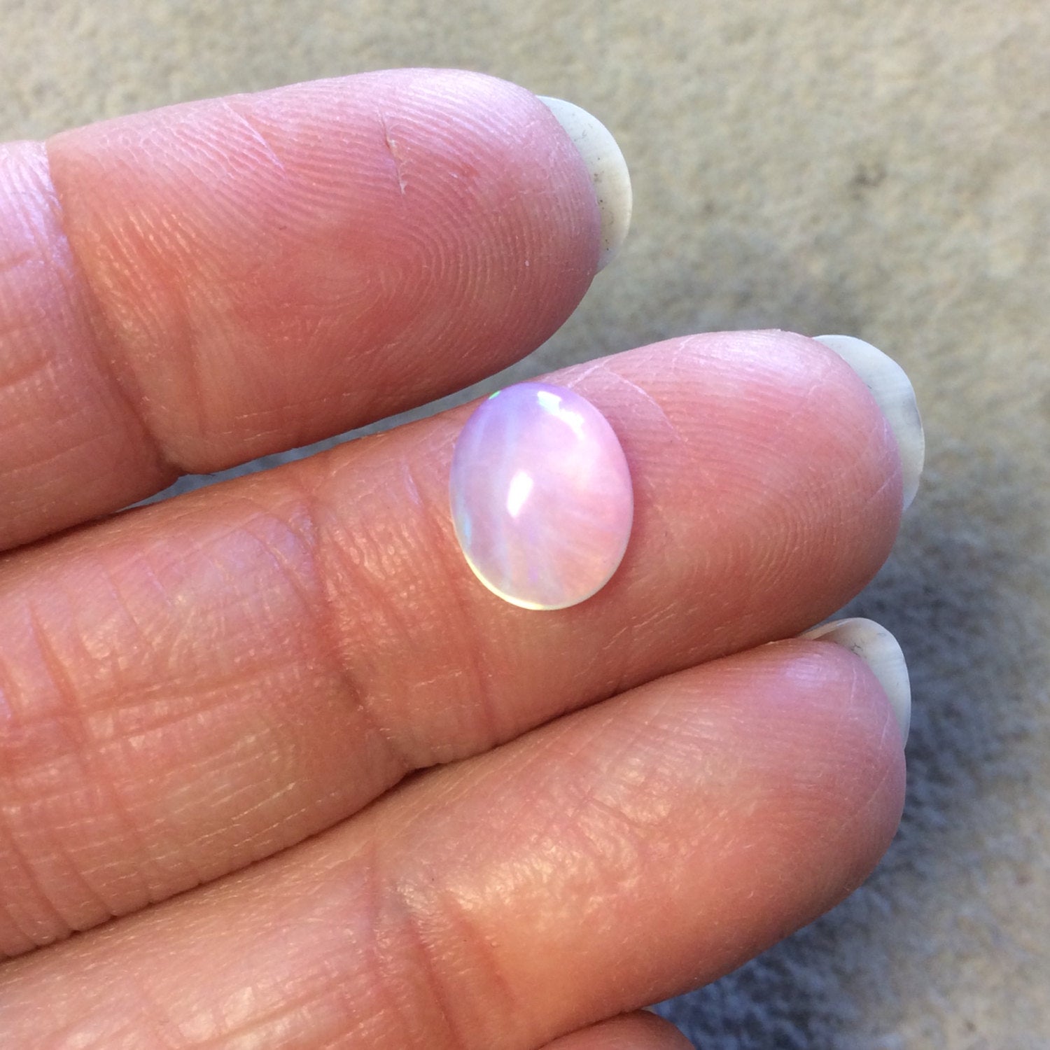 OOAK Natural Ethiopian Opal Smooth Oval Shaped Flat Back Cabochon 'FF' - Measuring 8mm x 10mm, 4.5mm Dome Height - High Quality Gemstone Cab
