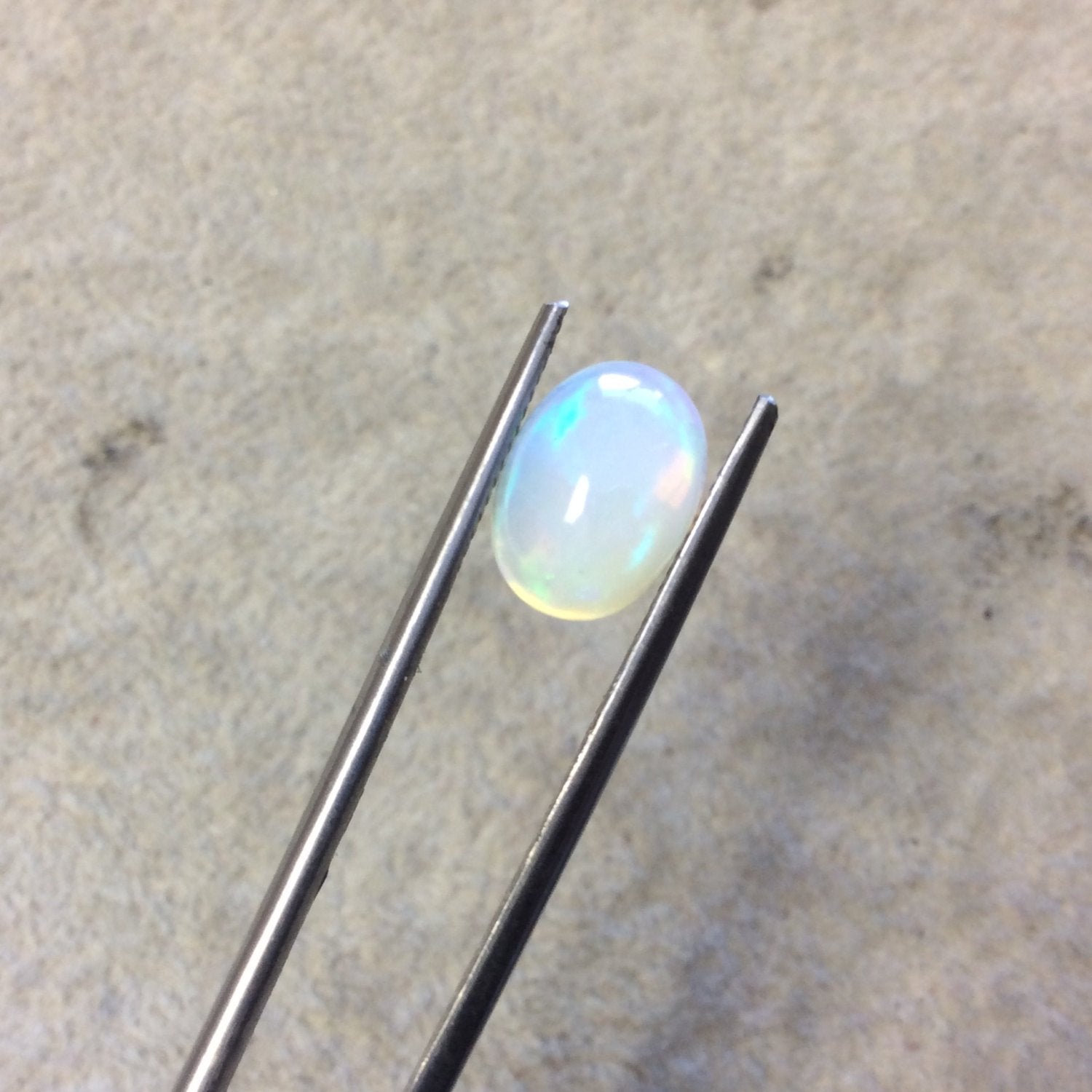 OOAK Natural Ethiopian Opal Smooth Oval Rounded Back Cabochon 'MM' - Measuring 8mm x 11.5mm, 5mm Dome Height - High Quality Gemstone Cab