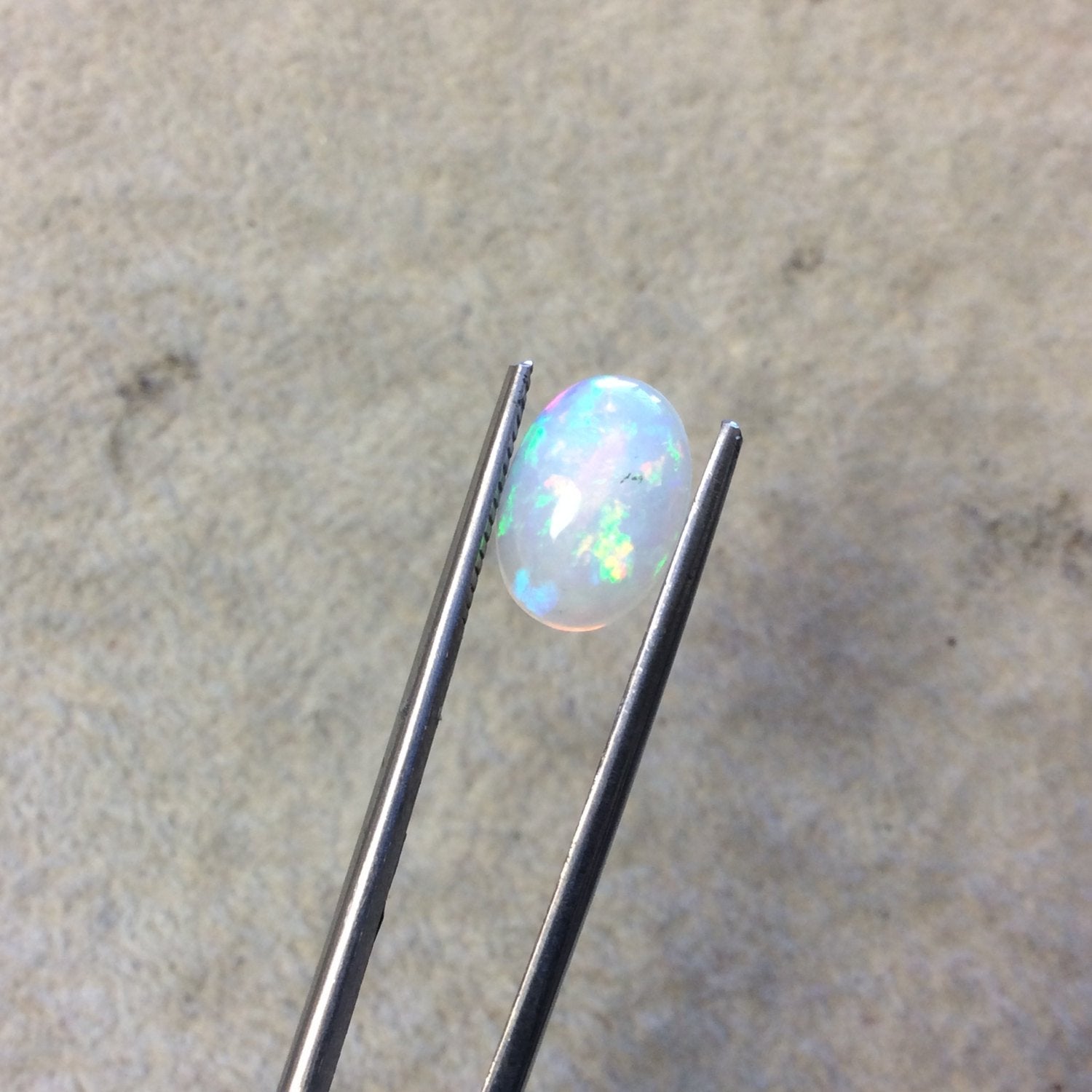 OOAK Natural Ethiopian Opal Smooth Oval Shaped Flat Back Cabochon 'NN' - Measuring 8.5mm x 12mm, 3mm Dome Height - High Quality Gemstone Cab