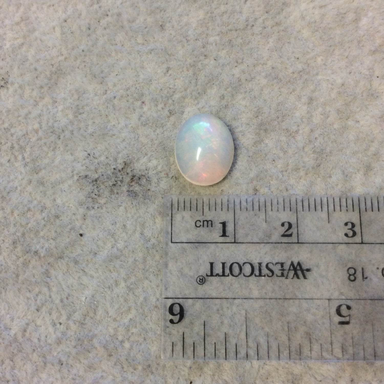 Natural Ethiopian Opal Smooth Oval Shaped Flat Back Cabochon 'PP' - Measuring 10mm x 12.5mm, 5mm Dome Height - High Quality Gemstone Cab