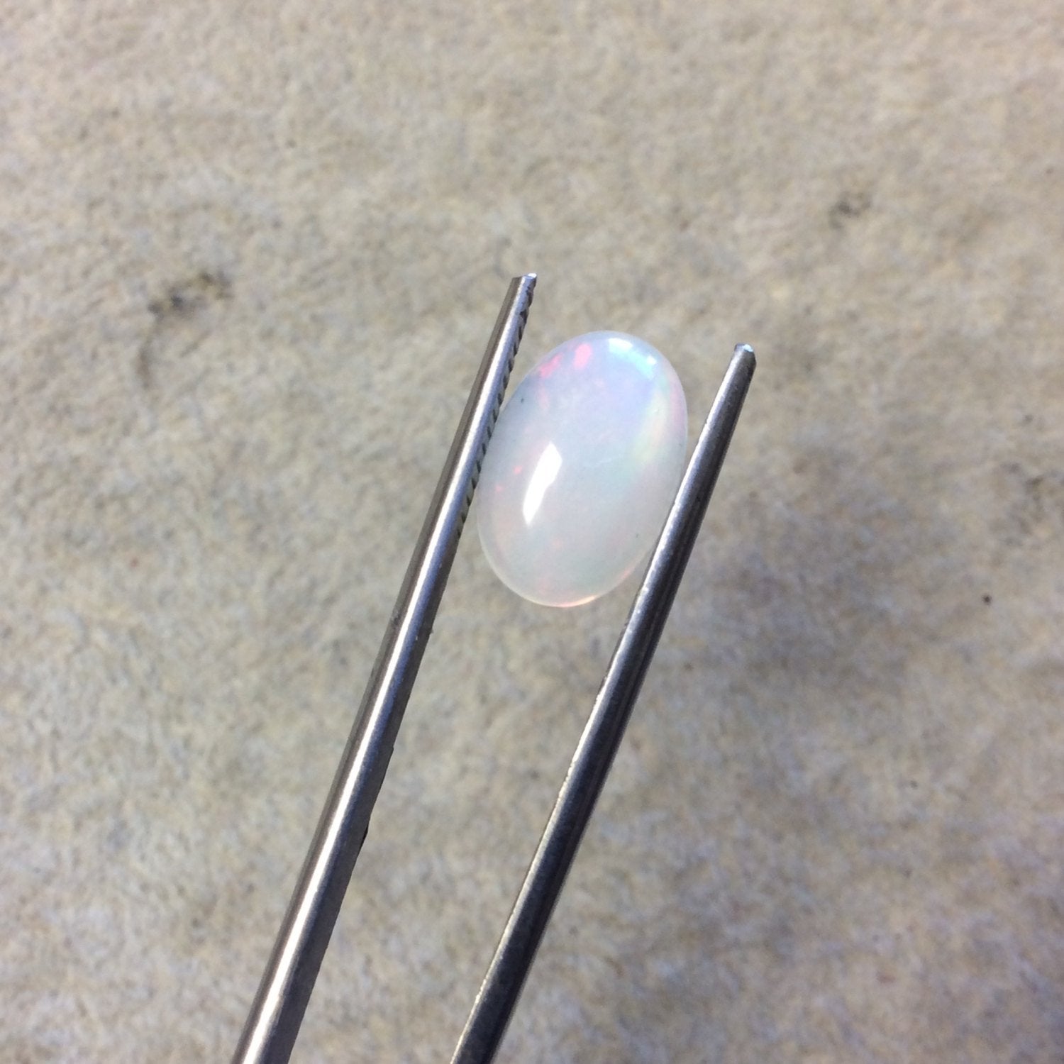 Natural Ethiopian Opal Smooth Oval Shaped Flat Back Cabochon 'QQ' - Measuring 9mm x 13mm, 4mm Dome Height - High Quality Gemstone Cab
