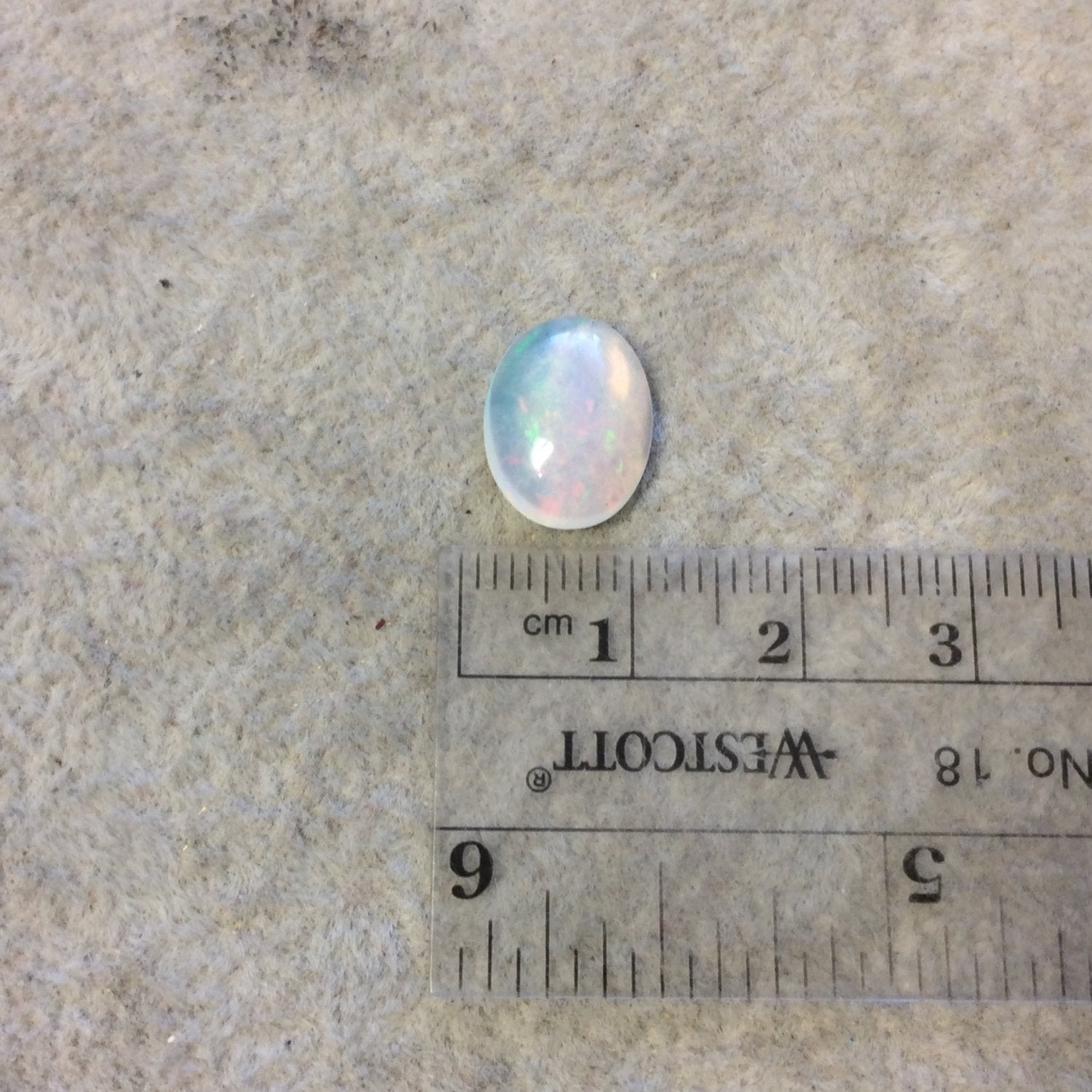 OOAK Natural Ethiopian Opal Smooth Oval Flat Back Cabochon 'RR' - Measuring 10mm x 13.5mm, 5mm Dome Height - High Quality Gemstone Cab