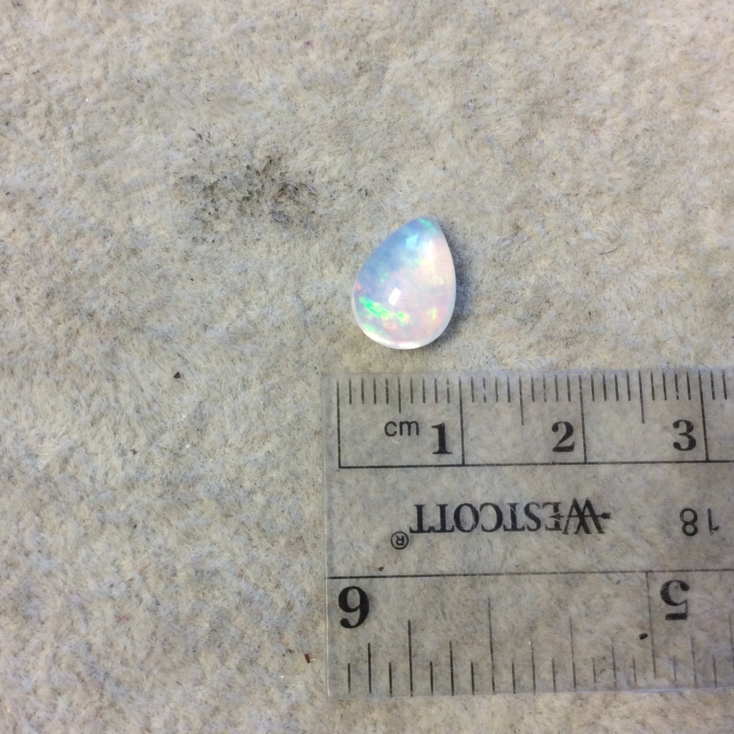 OOAK Natural Ethiopian Opal Smooth Teardrop Rounded Back Cabochon 'YY' - Measuring 8.5mm x 12mm, 4mm Dome Height - High Quality Gemstone