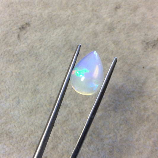 OOAK Natural Ethiopian Opal Smooth Teardrop Rounded Back Cabochon 'DA' - Measuring 10mm x 14mm, 4mm Dome Height - High Quality Gemstone