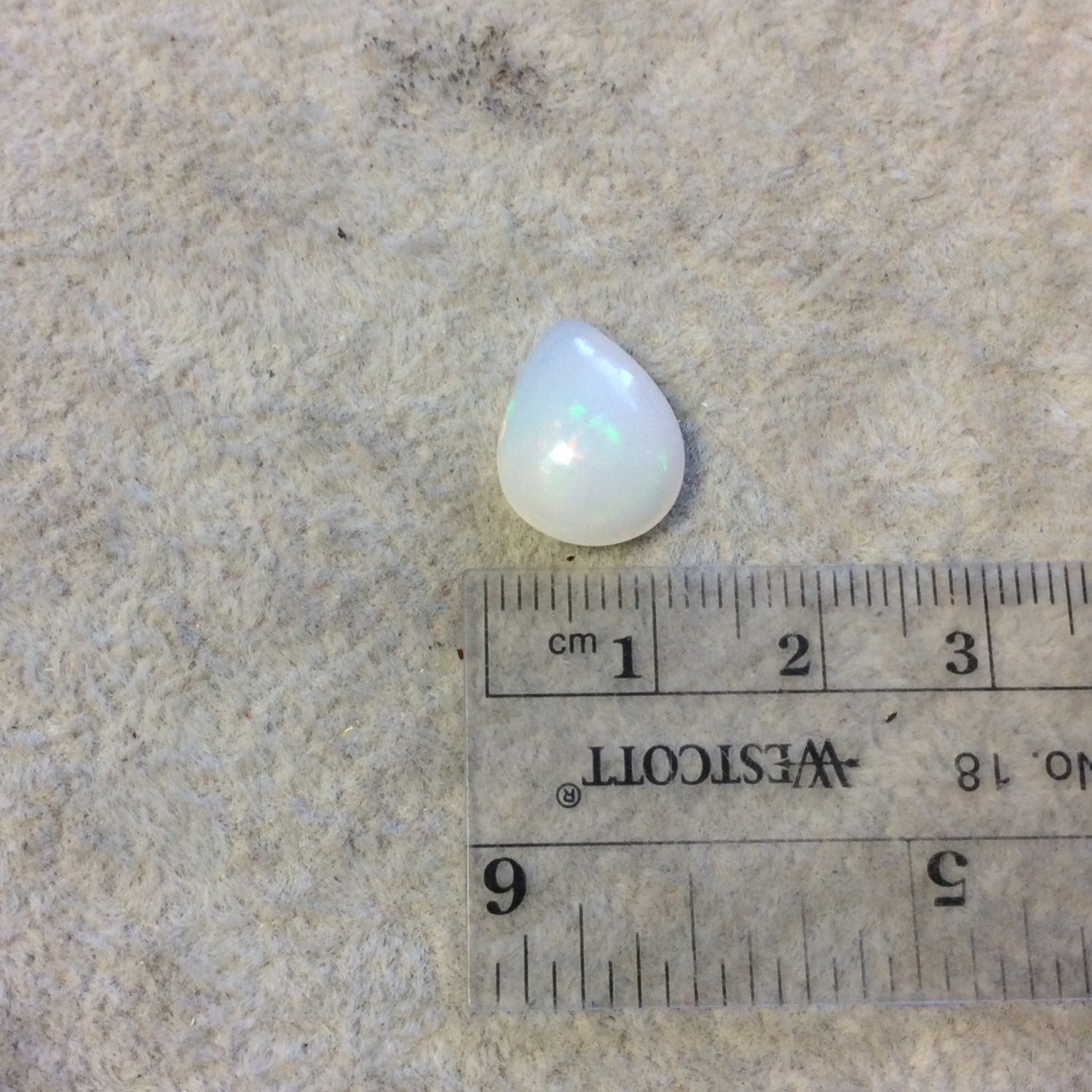 Natural Ethiopian Opal Smooth Teardrop Shaped Flat Back Cabochon 'EA' - Measuring 11.5mm x 15mm, 5mm Dome Height - High Quality Gemstone