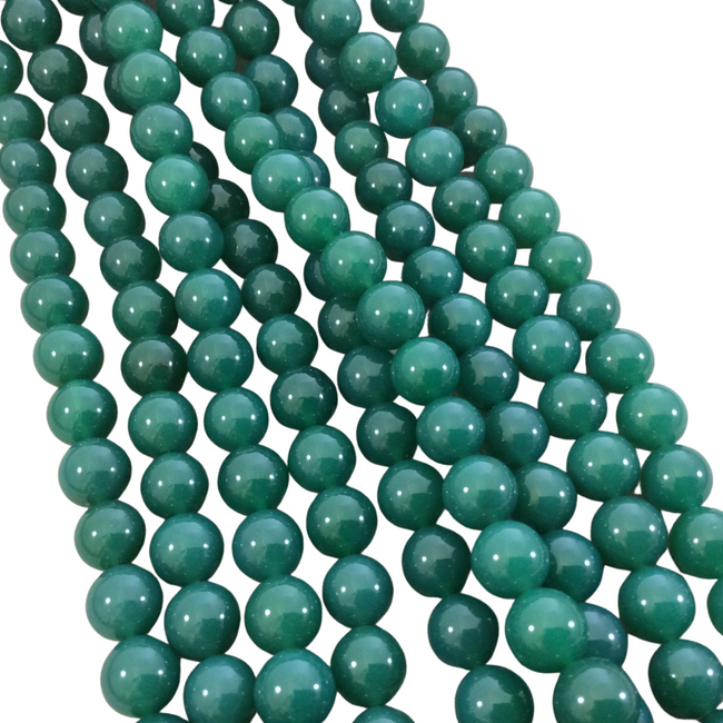 10mm Smooth Dyed Pine Green Agate Round/Ball Shaped Beads with 1mm Holes - Sold by 15" Strands (Approx. 38 Beads) - High Quality Gemstone