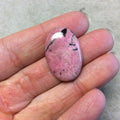 Dendritic Rhodonite Oblong Oval Shaped Flat Back Cabochon - Measuring 19mm x 28mm, 6mm Dome Height - Natural High Quality Gemstone
