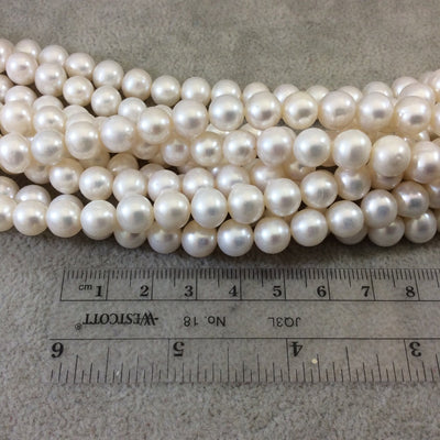 8-9mm AAA Quality Smooth Natural Freshwater Pearl Round/Ball Shaped Beads - 16" Strand (Approximately 54 Beads) - Sold by the Strand