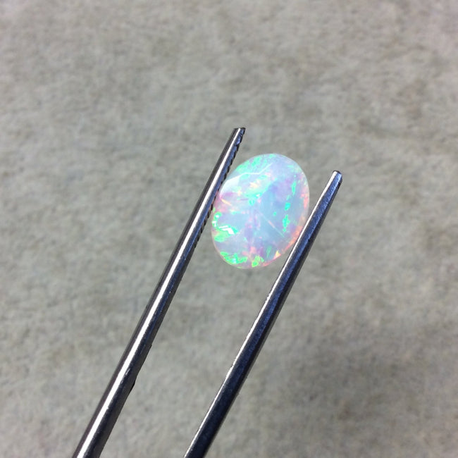 2.04 Carat Faceted Genuine Ethiopian Opal Oval Cut Stone "F-L" - Measuring 8mm x 11.5mm with 4mm Pavillion (Base) and 0.75mm Crown (Top)