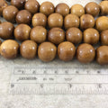 18mm Light Brown Colored Smooth Acrylic Faux Bone Round Shape Beads with 3mm Holes - 16.25" Strand (Approx. 22 Beads) - Sold by the Strand