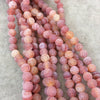 8mm Natural Matte Red/Orange Crackle/Veined Agate Round/Ball Shape Beads with 1mm Holes - 14.75" Strand (Approx 49 Beads) - Quality Gemstone