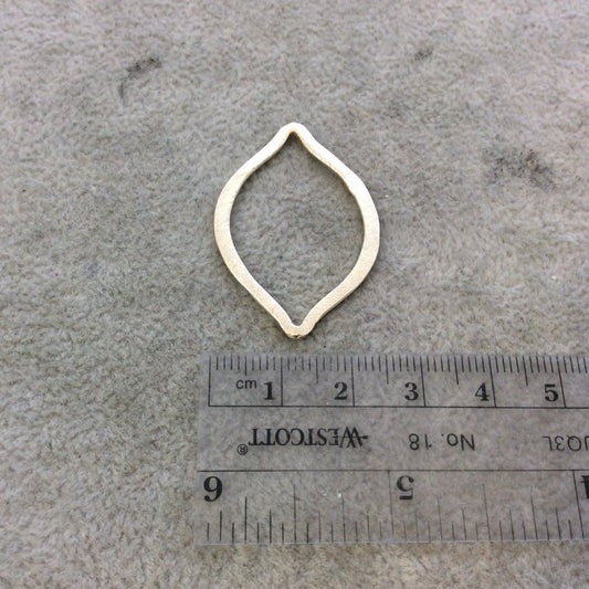 25mm x 35mm Gold Brushed Finish Open Marquise Shaped Plated Copper Components - Sold in Pre-Counted Bulk Packs of 10 Pieces - (078-GD)