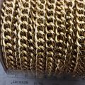 A1344 FULL SPOOL - Gold Plated Aluminum Flattened Oval Shaped Twisted Link Curb Chain with 9mm x 11mm Links - Three Finishes Available