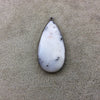 Gunmetal Plated Natural Dendritic Opal Faceted Teardrop Shaped Copper Bezel Pendant - Measures 21mm x 43mm - Sold Individually, Random
