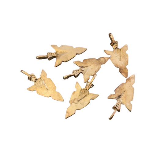 1.25" Rose Gold Plated Copper Arrow/Arrowhead Shaped Textured Charm/Pendant - Measuring 14mm x 30mm, Approx. - Sold Individually, Random