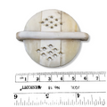 2" Carved White/Off White Flat Round/Disc Shape Natural Bone Pendant/Connector with Two Holes - Measuring 51mm x 51mm, Appro. - (TR2WHFLCRD)