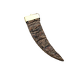 3.5" Mixed Brown Flat Tusk/Claw Shaped Natural Bark Overlay Wooden Pendant with Gold Cap - Measuring 24mm x 90mm, Approx. - (TR055-BK)